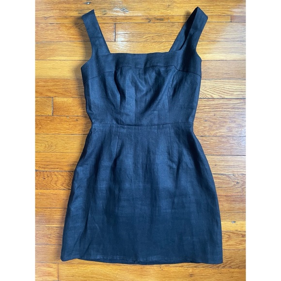 NWT Reformation Celosia Linen Mini Dress in Black Size 2 - Picture 2 of 10